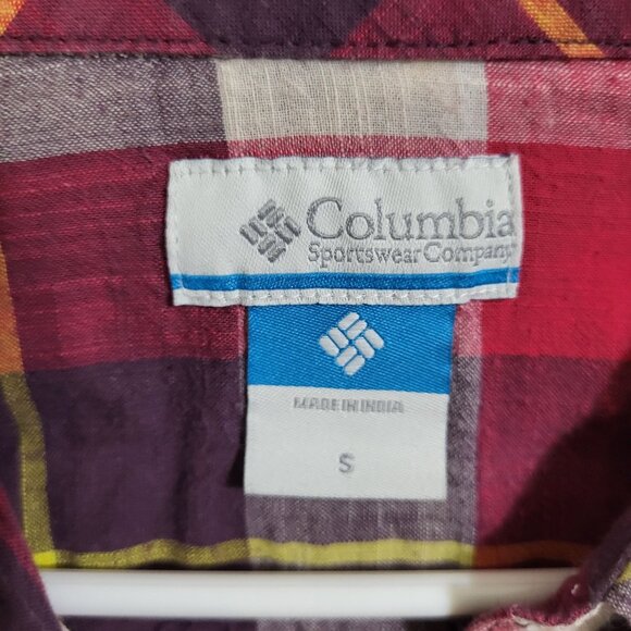COLUMBIA PFG Women's Small Coral Springs II Button Up Shirt Cotton Outdoor Plaid - Picture 6 of 11